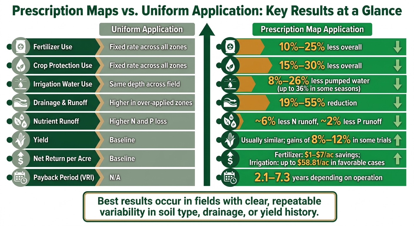 Prescription Maps vs. Uniform Application: Input Savings & Returns