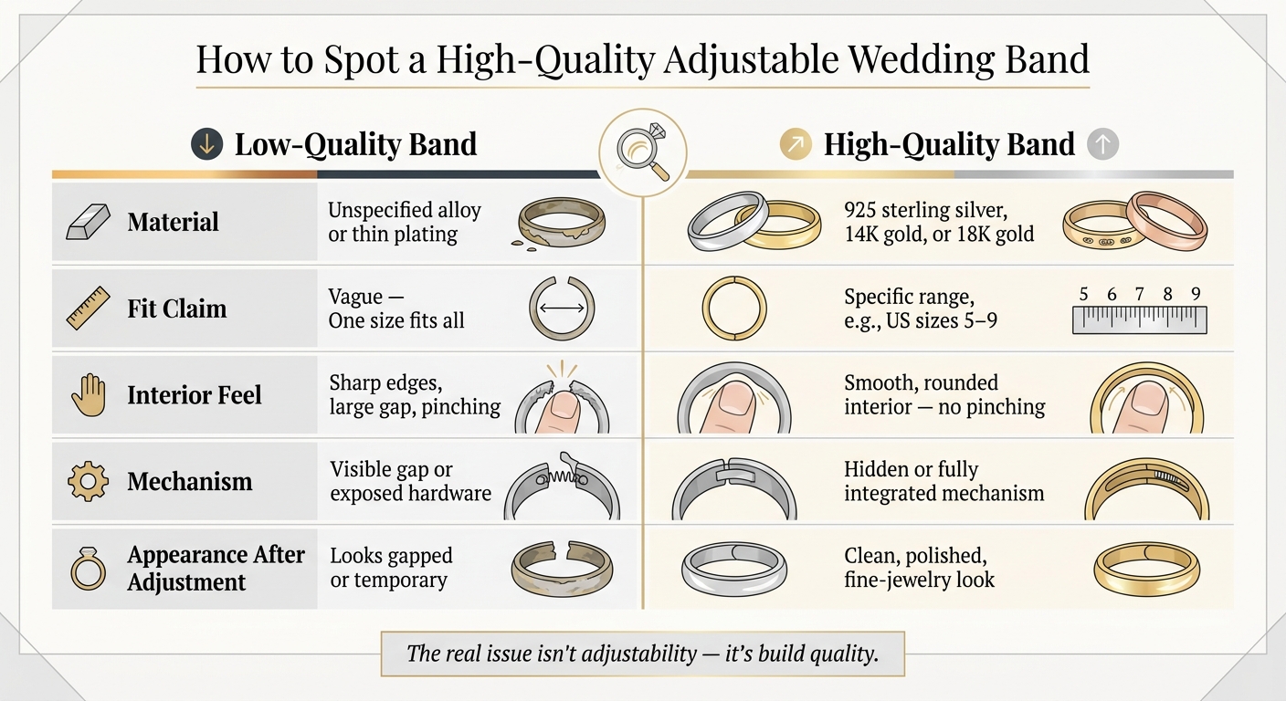 Low-Quality vs. High-Quality Adjustable Wedding Bands: Key Differences