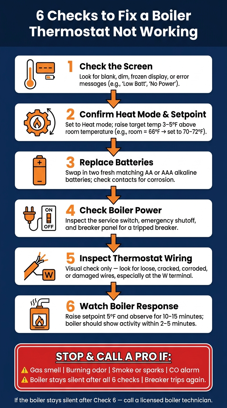 6 Checks to Fix a Boiler Thermostat Not Working