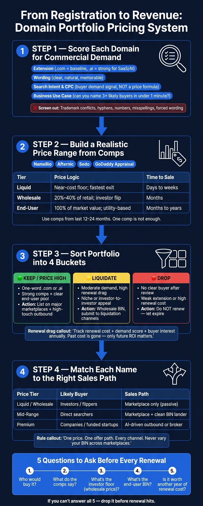 Domain Portfolio Pricing: 4-Step System from Appraisal to Sale