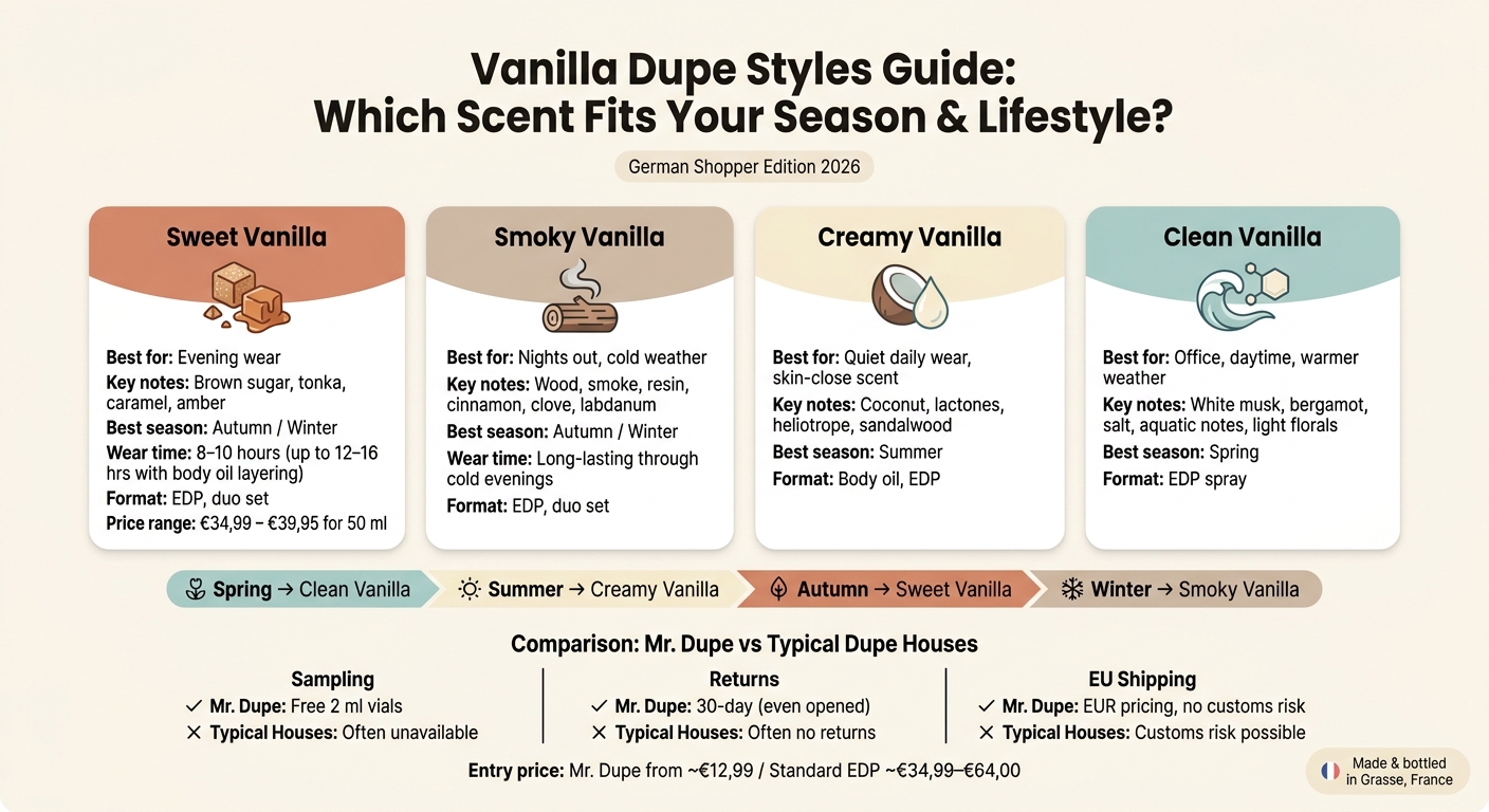 Vanilla Dupe Styles Guide: Which Scent Fits Your Season & Lifestyle?