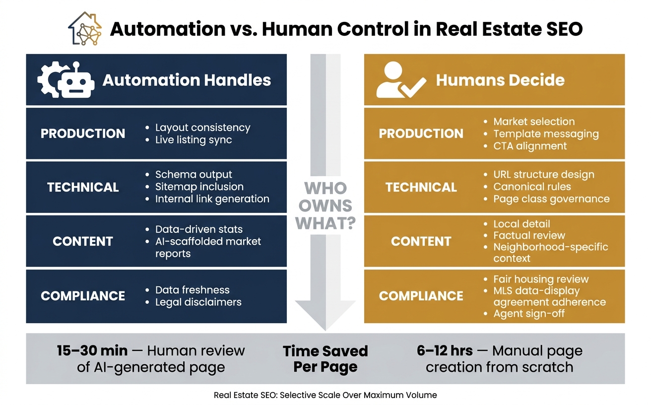 Automation vs. Human Roles in Real Estate SEO Page Networks