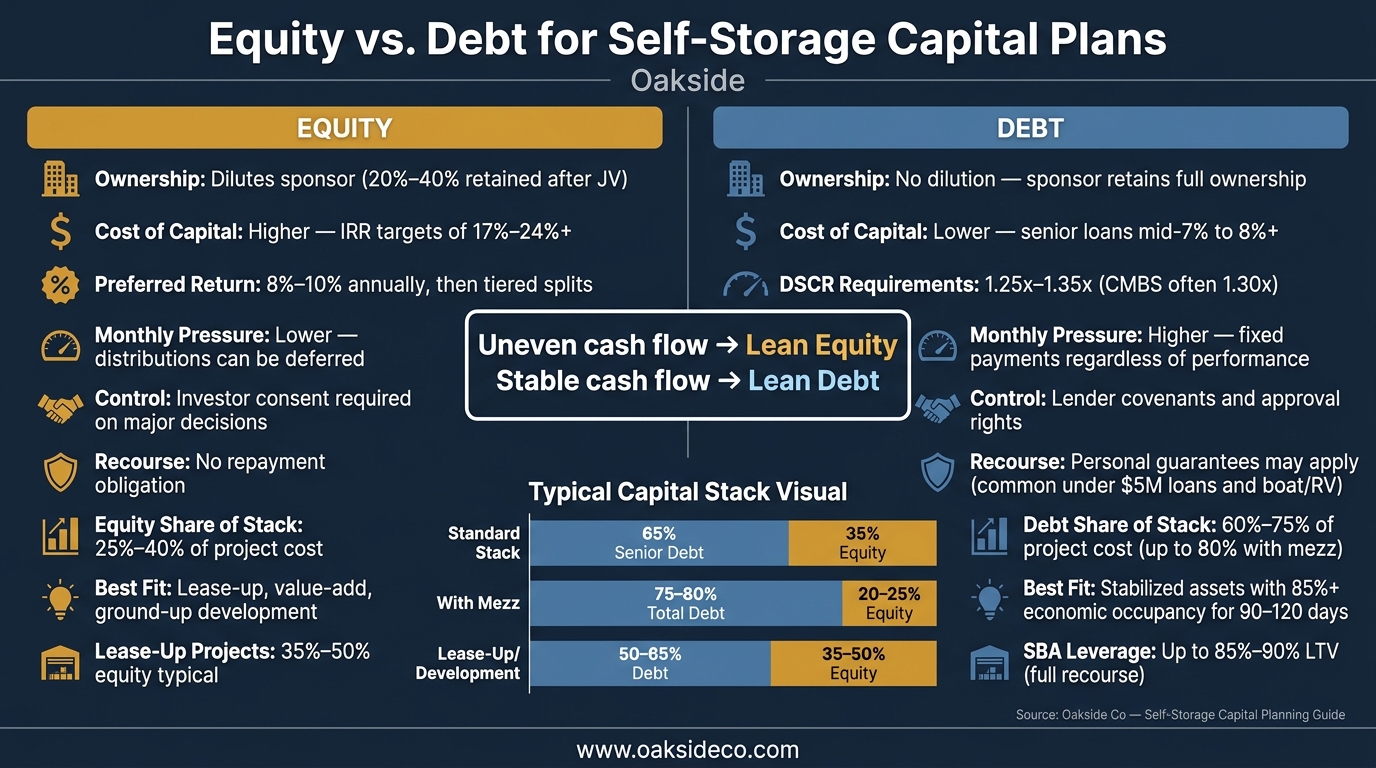 Equity vs Debt for Self-Storage: Side-by-Side Capital Structure Comparison