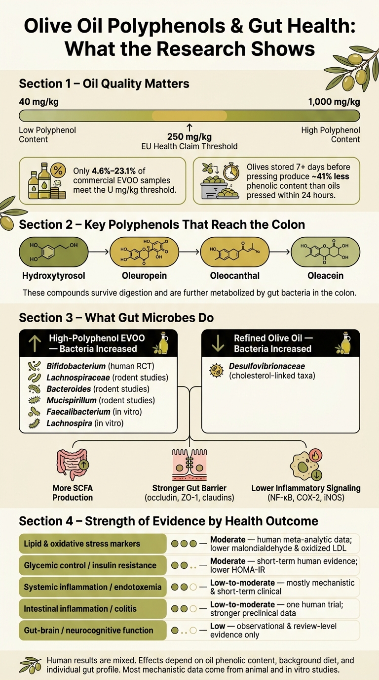 Olive Oil Polyphenols & Gut Health: What the Research Shows