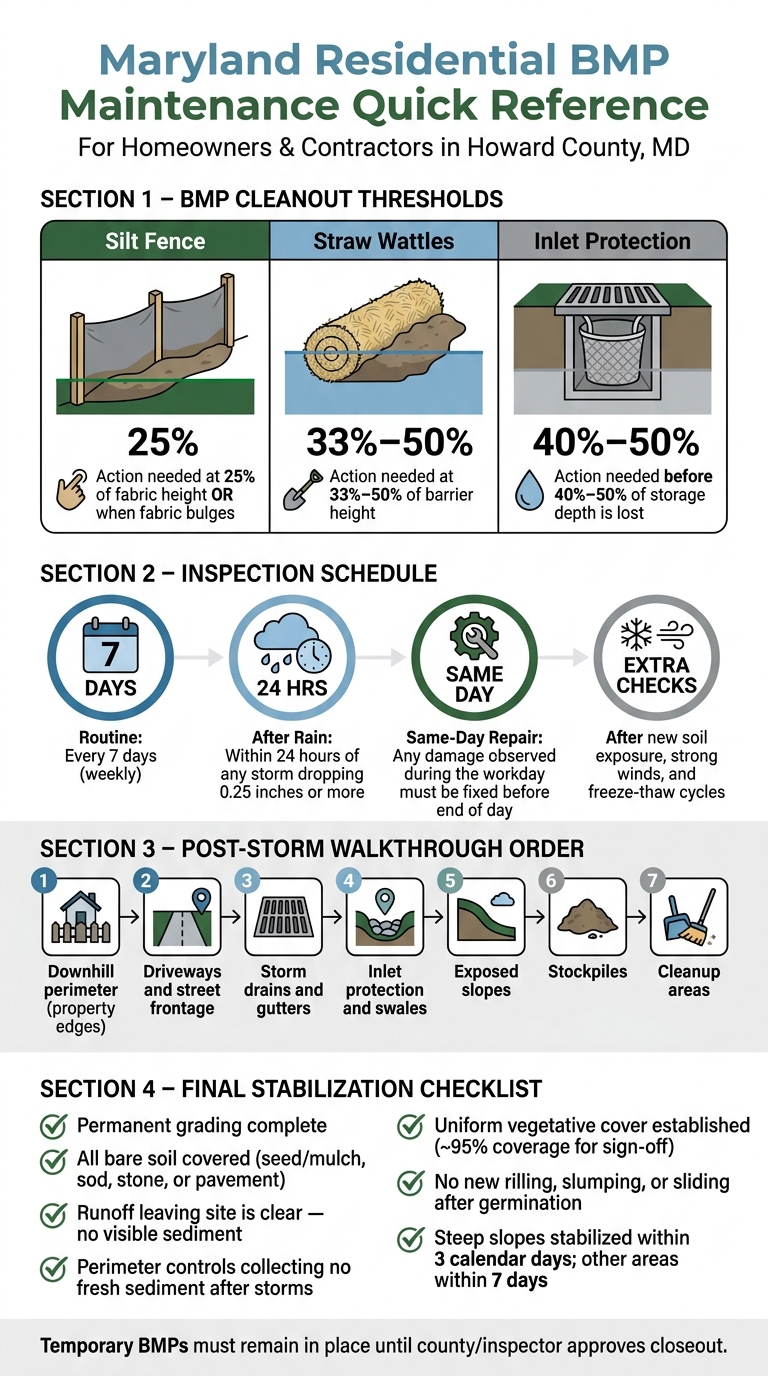 Maryland Residential BMP Maintenance Thresholds & Inspection Guide