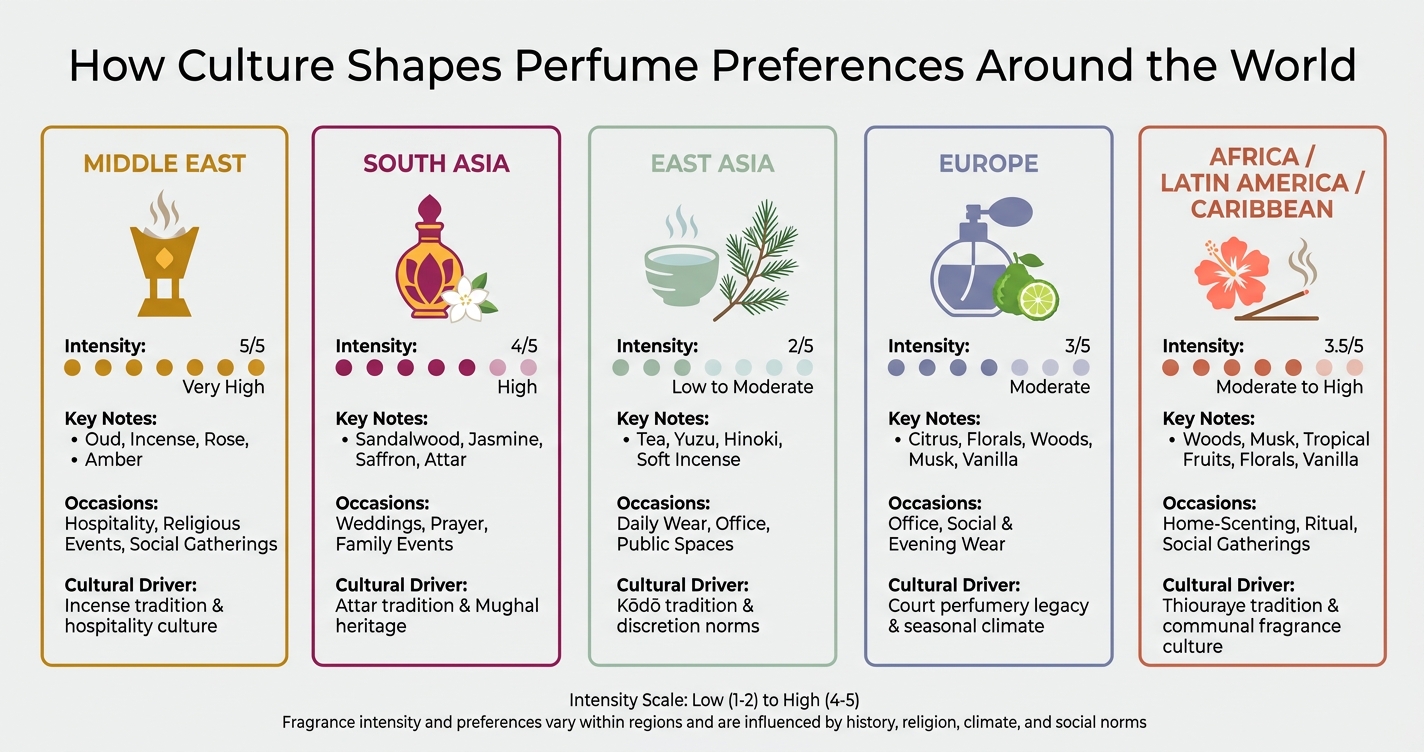 Global Perfume Preferences by Region: Intensity, Notes & Culture