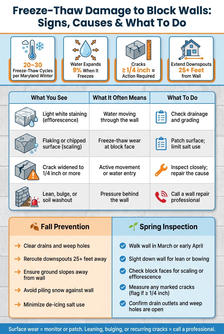 Freeze-Thaw Block Wall Damage: Signs, Causes & What To Do