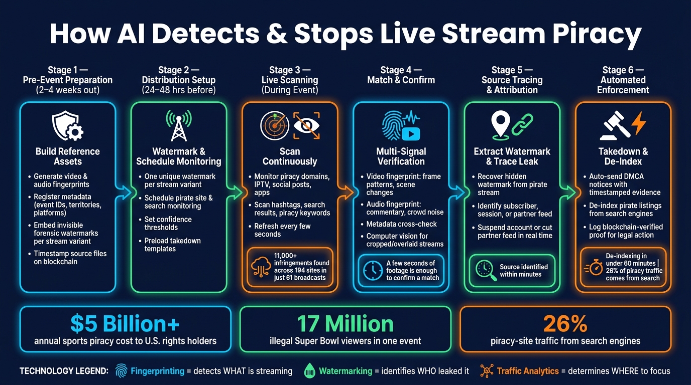 AI Live Stream Piracy Detection: Step-by-Step Workflow