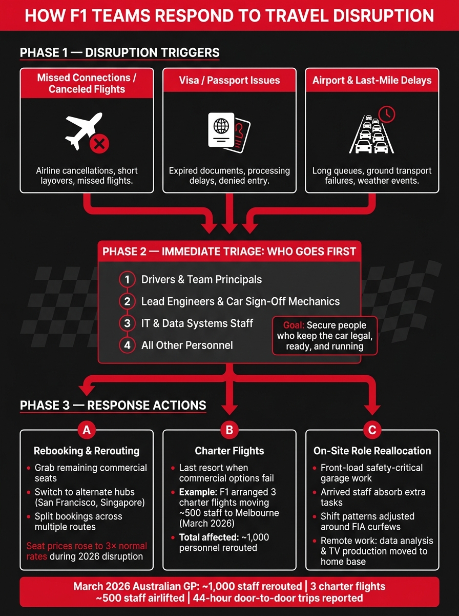 F1 Team Travel Disruption: Problem & Response Workflow