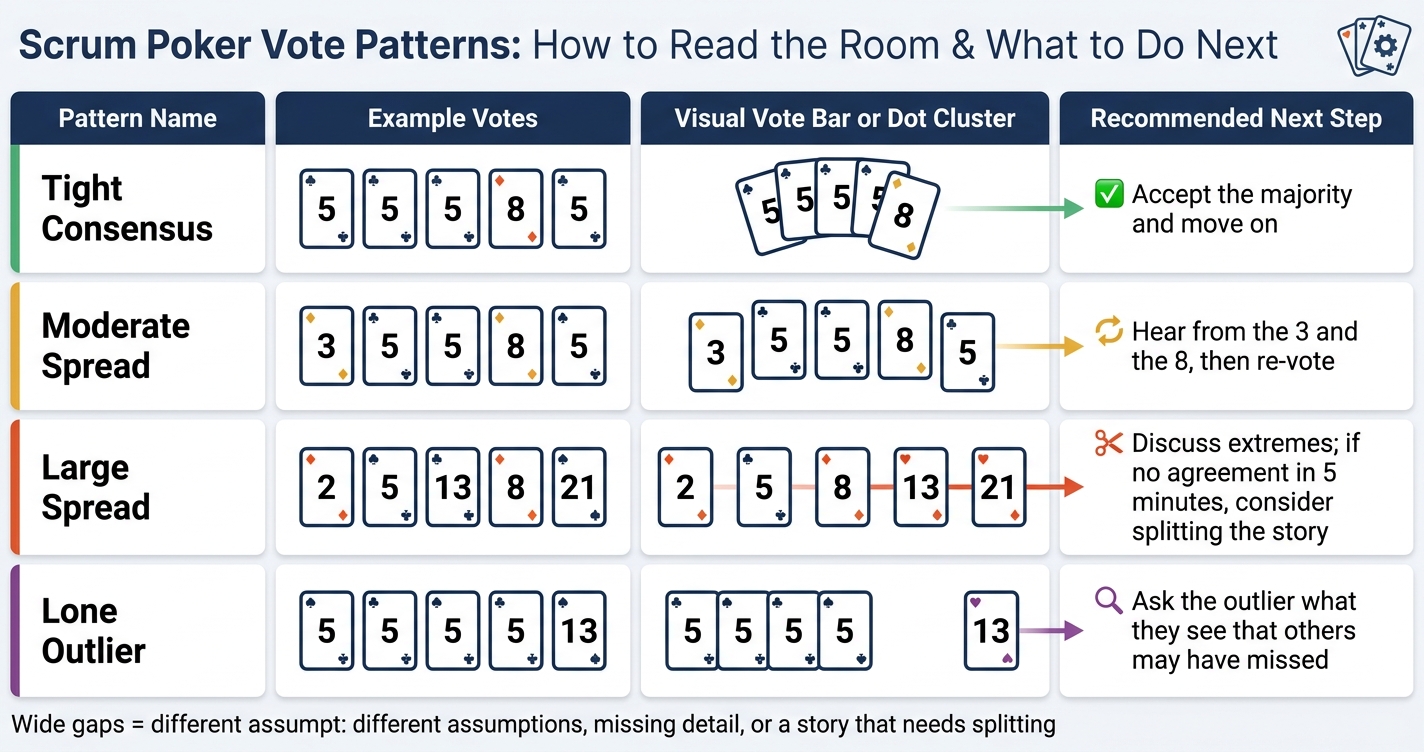 Scrum Poker Vote Patterns: How to Read the Room & What to Do Next