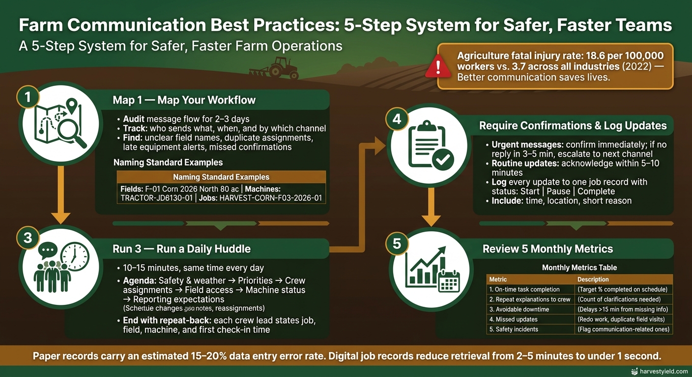 Farm Communication Best Practices: 5-Step System for Safer, Faster Teams