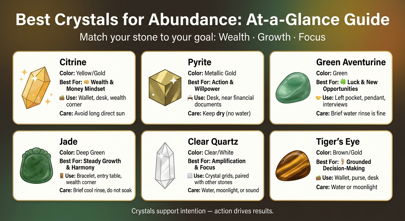 Best Crystals for Abundance: Quick Comparison Guide