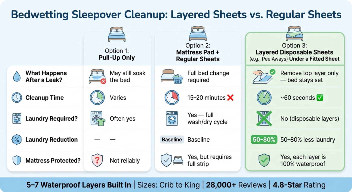 Bedwetting Sleepover Cleanup: Layered Sheets vs. Regular Sheets