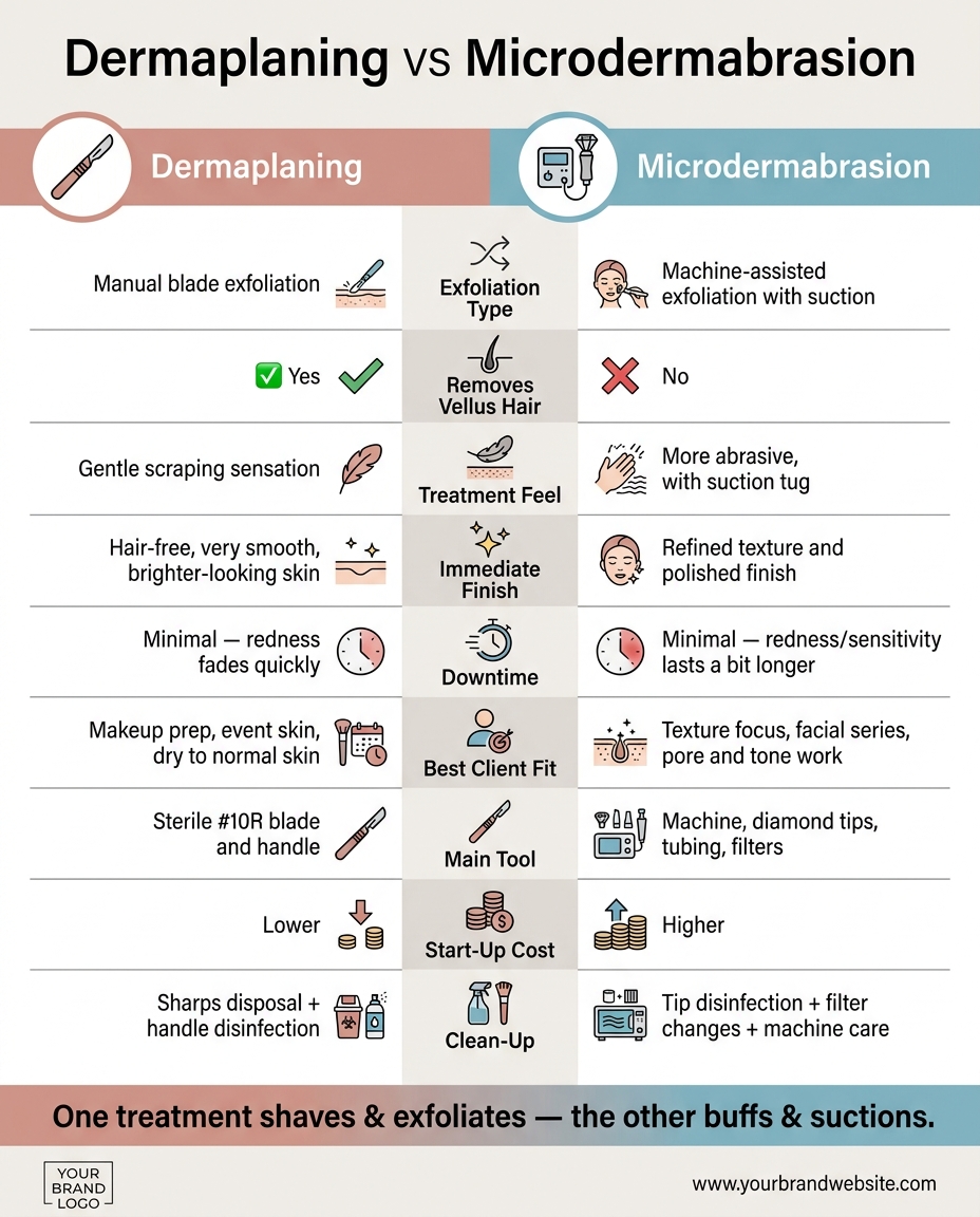 Dermaplaning vs Microdermabrasion: Side-by-Side Comparison