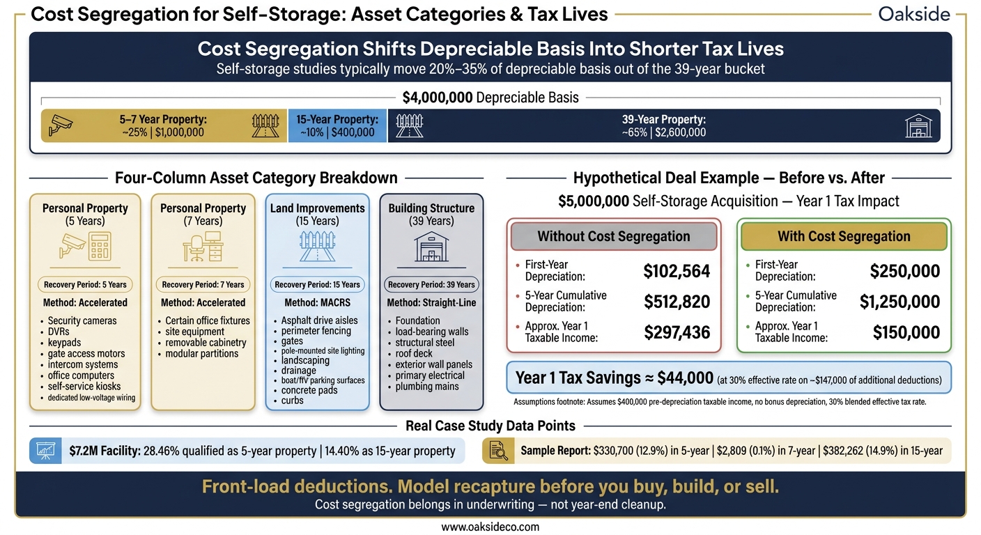 Cost Segregation for Self-Storage: Asset Categories & Tax Lives