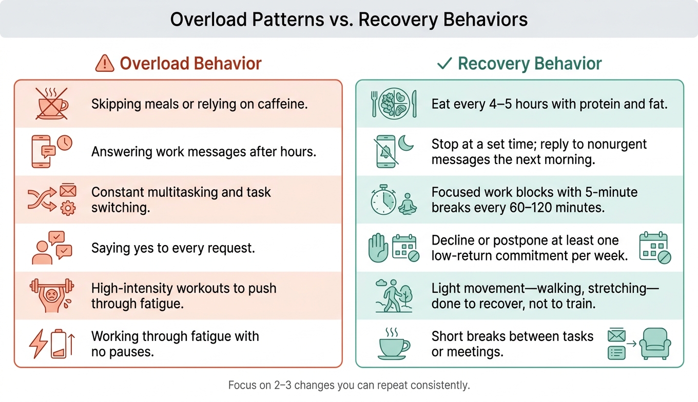 High-Functioning Burnout: Overload Patterns vs. Recovery Behaviors