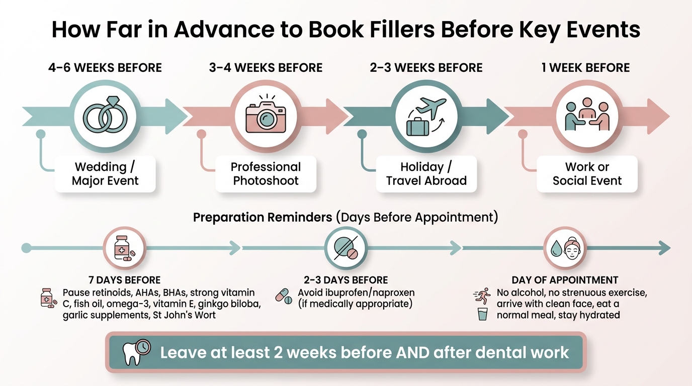 Pre-Filler Timing Guide: How Far in Advance to Book