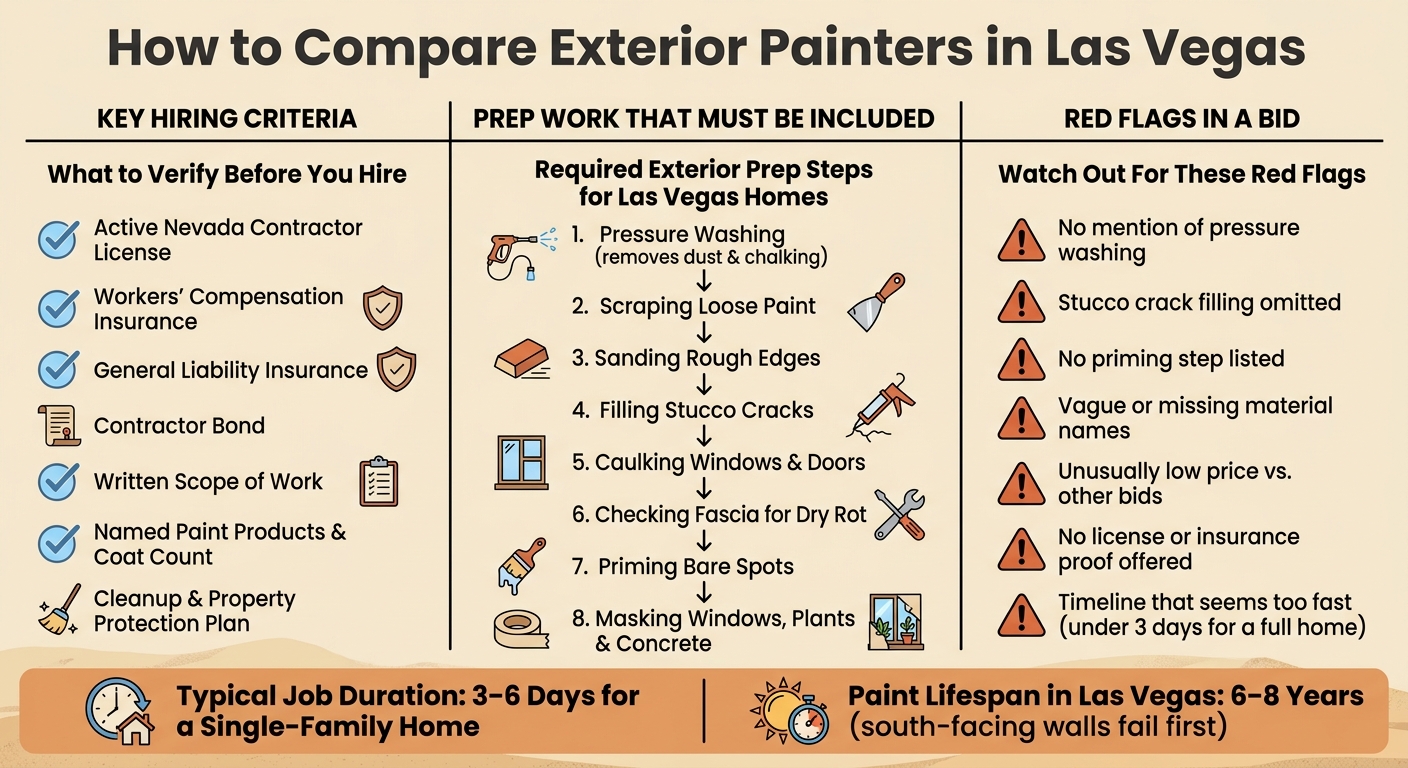 Las Vegas Exterior Painter Checklist: What to Compare Before You Hire