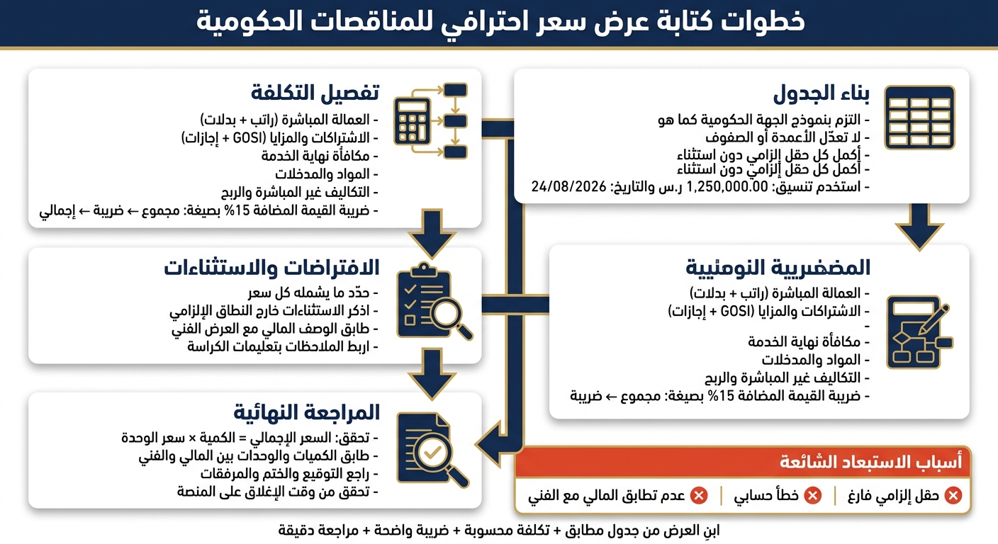 خطوات كتابة عرض سعر احترافي للمناقصات الحكومية