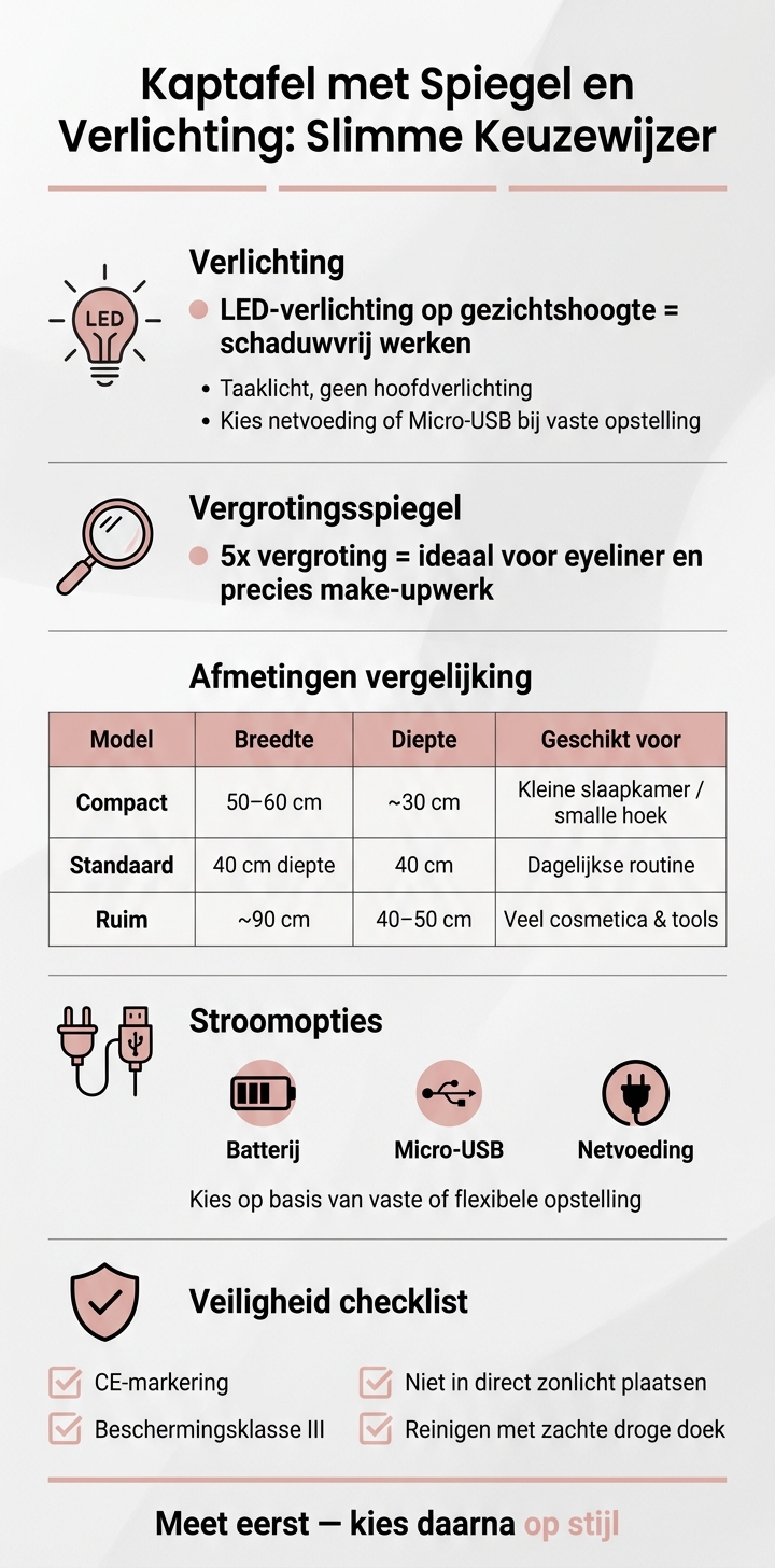 Kaptafel Kiezen: Maten, Licht & Opbergruimte op een Rij