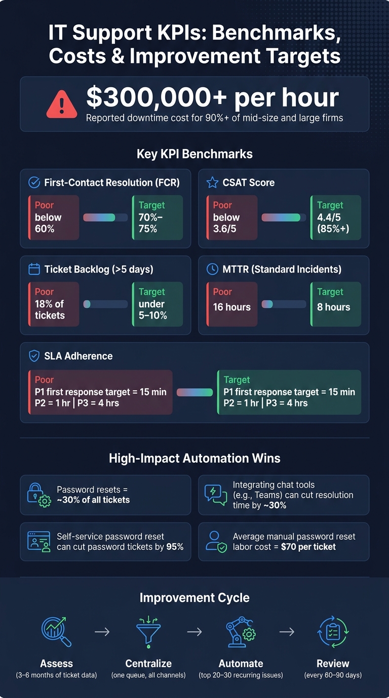 IT Support KPIs: Benchmarks, Costs & Improvement Targets