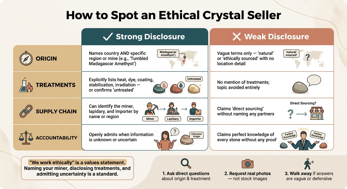 Ethical Crystal Seller: Strong vs. Weak Disclosure Signs