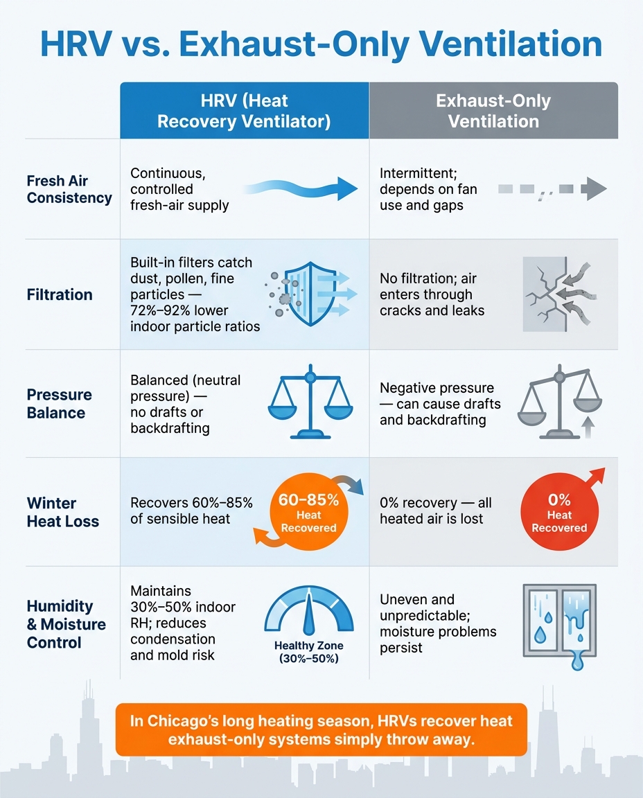 HRV vs. Exhaust-Only Ventilation: Chicago Home & Shop Comparison