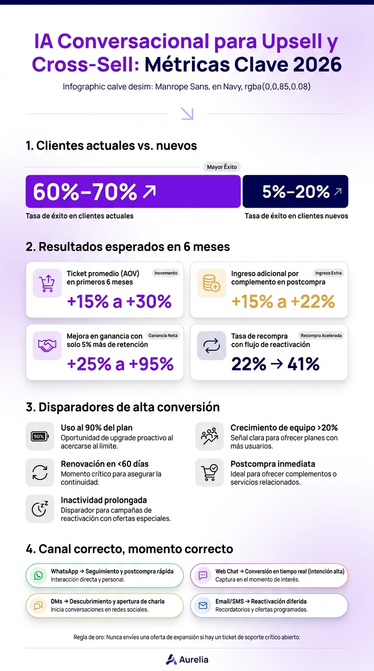 IA Conversacional para Upsell y Cross-Sell: Métricas Clave 2026