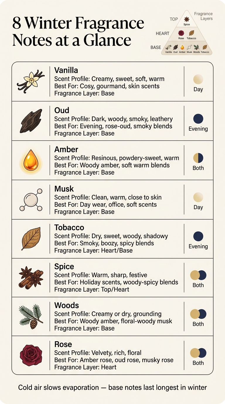 8 Winter Fragrance Notes: Scent, Season & Style Guide