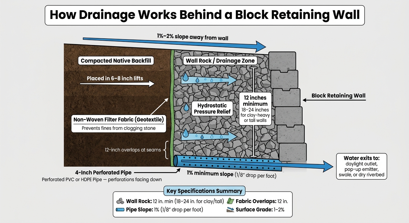 How to Drain a Block Retaining Wall: 5 Key Layers