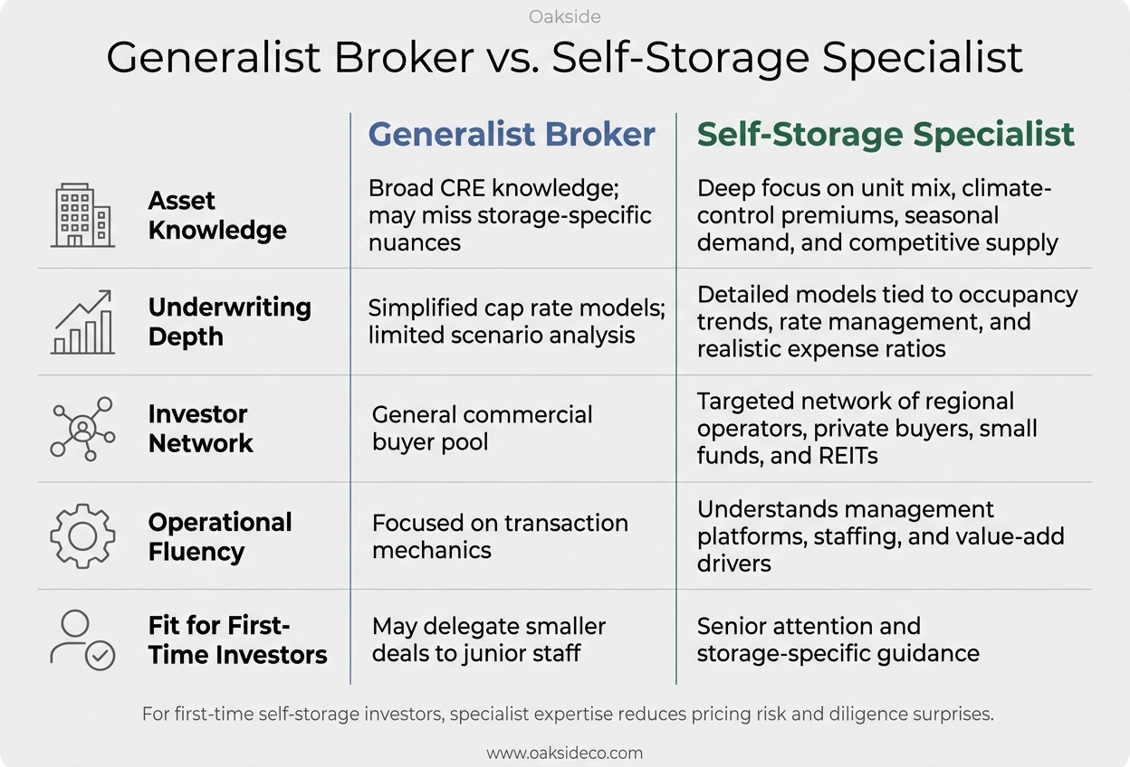 Generalist Broker vs. Self-Storage Specialist: Key Differences