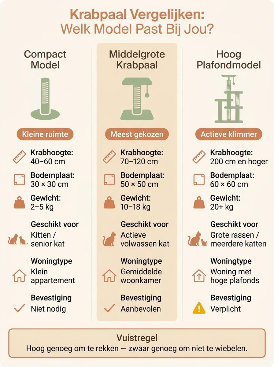 Krabpaal Vergelijking: Compact vs. Middelgroot vs. Hoog Model