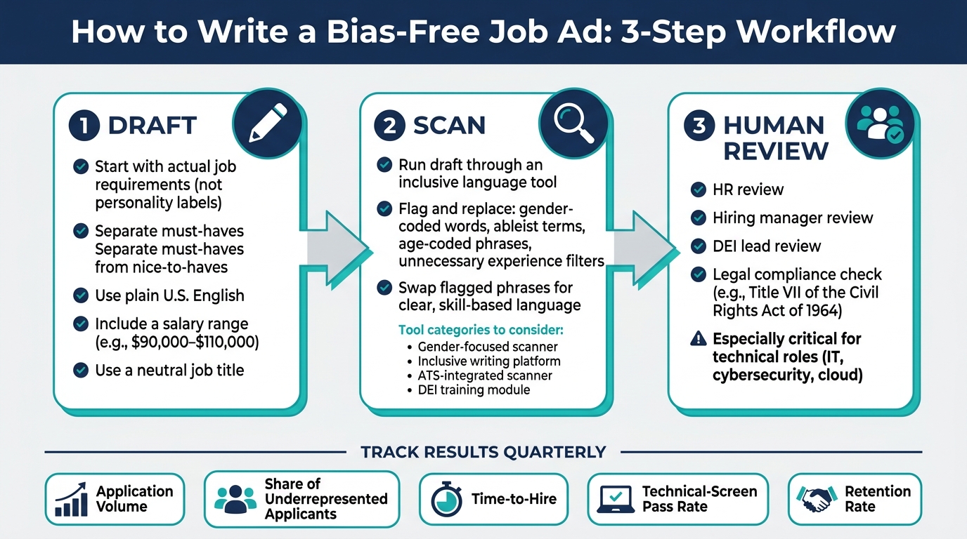 Bias-Free Job Ad Workflow: 3-Step Process for Inclusive Hiring