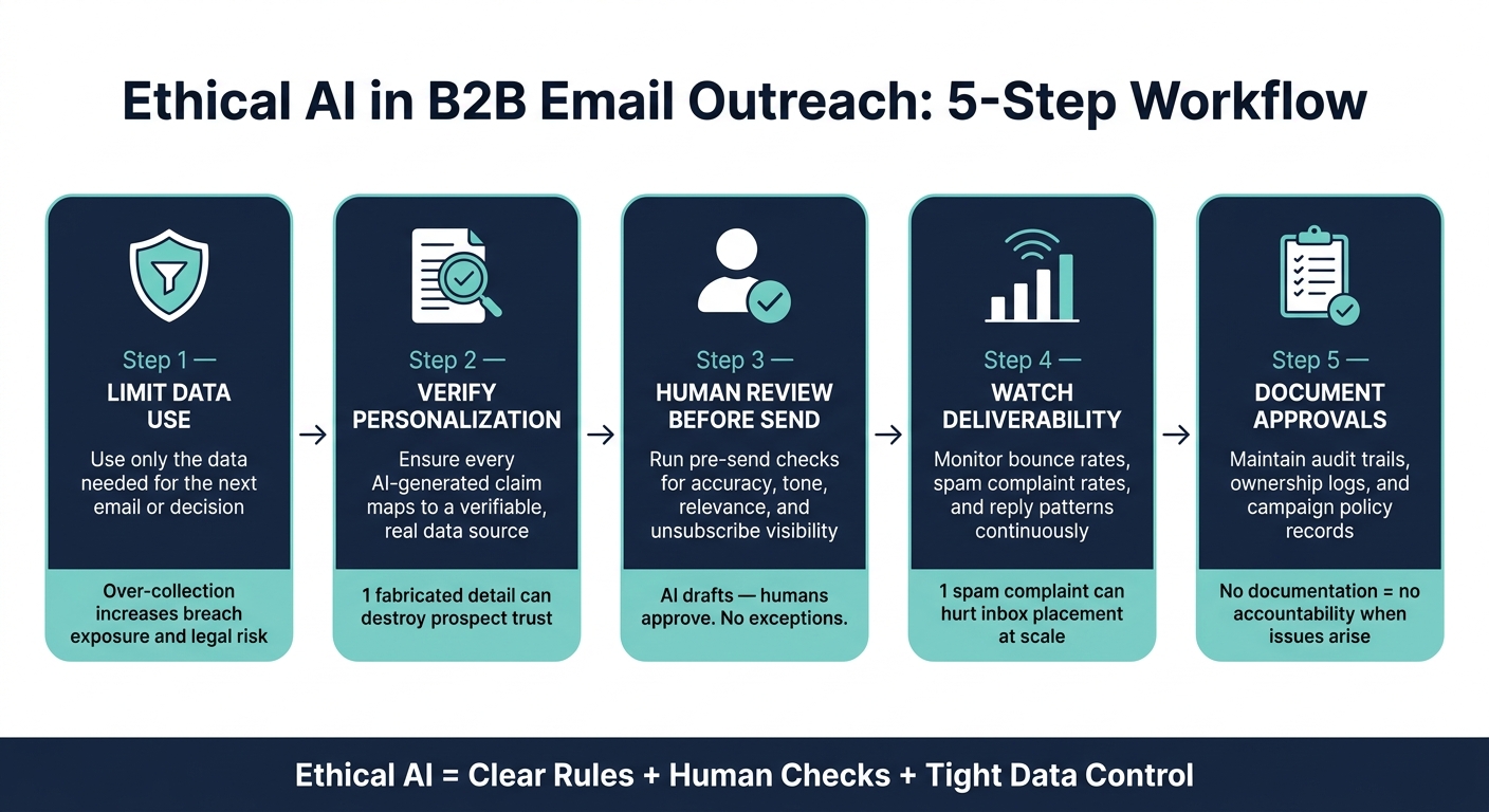 Ethical AI B2B Email Workflow: 5 Core Steps