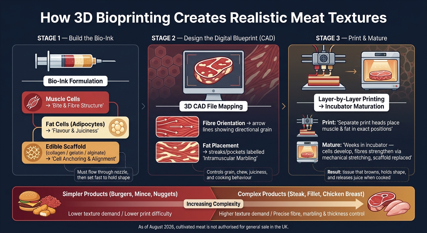 How 3D Bioprinting Creates Cultivated Meat: 3 Key Steps