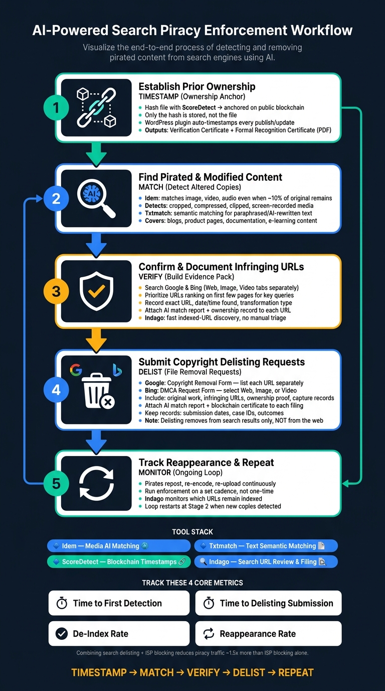 AI-Powered Search Piracy Enforcement Workflow