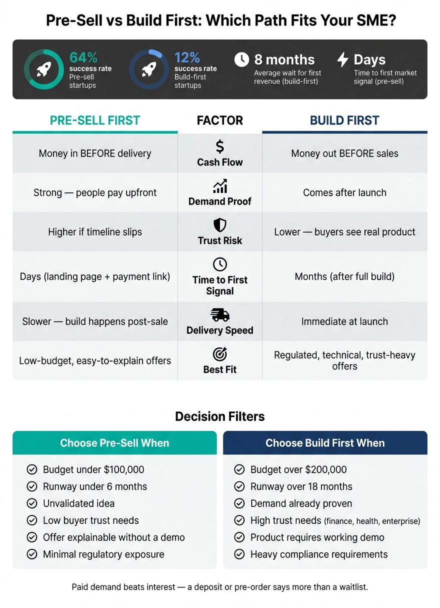 Pre-Sell vs Build First: SME Decision Guide with Key Stats
