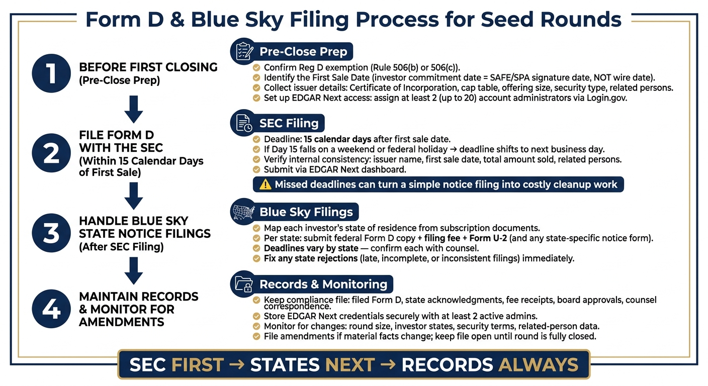 Form D & Blue Sky Filing Process for Seed Rounds