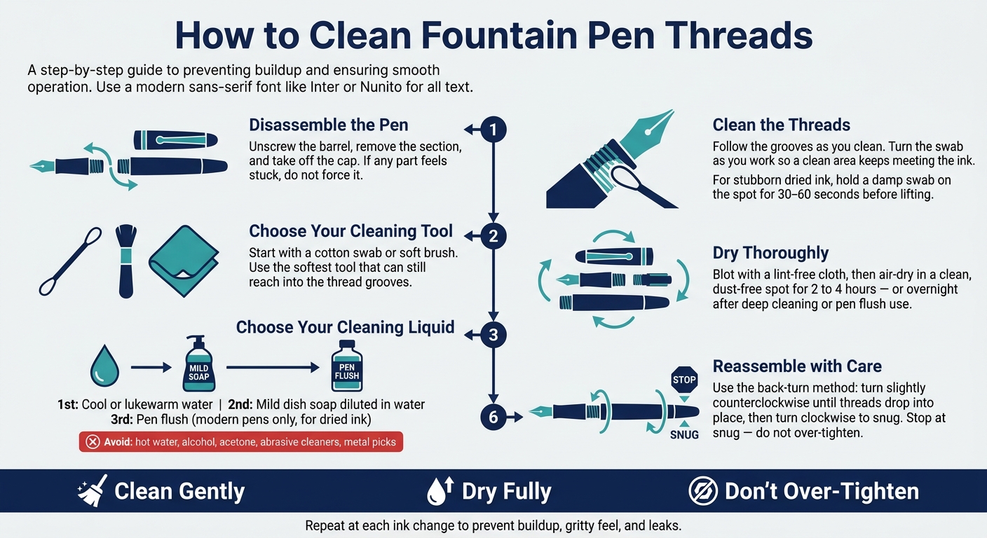 How to Clean Fountain Pen Threads: Step-by-Step Guide