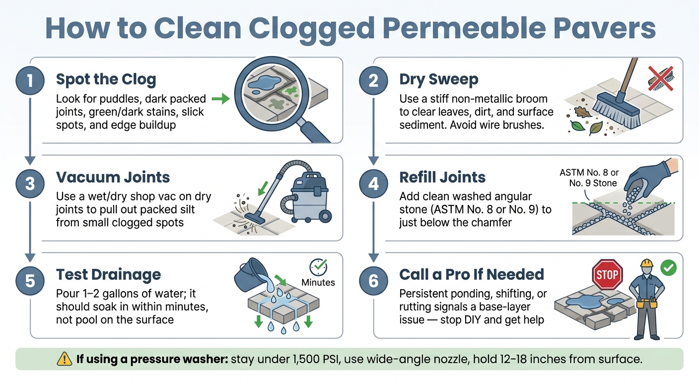 How to Clean Clogged Permeable Pavers: Step-by-Step Guide