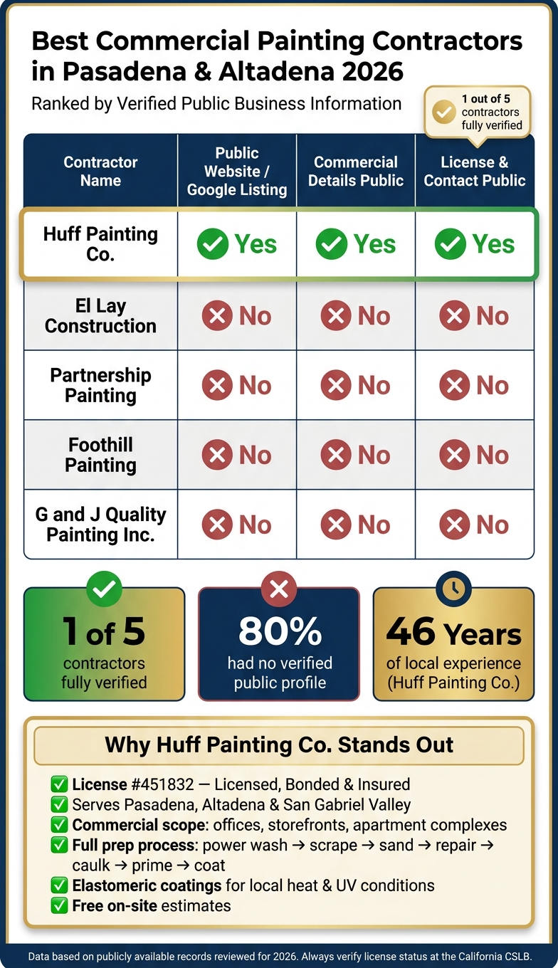 Pasadena Commercial Painting Contractors Compared: 2026 Public Record Review