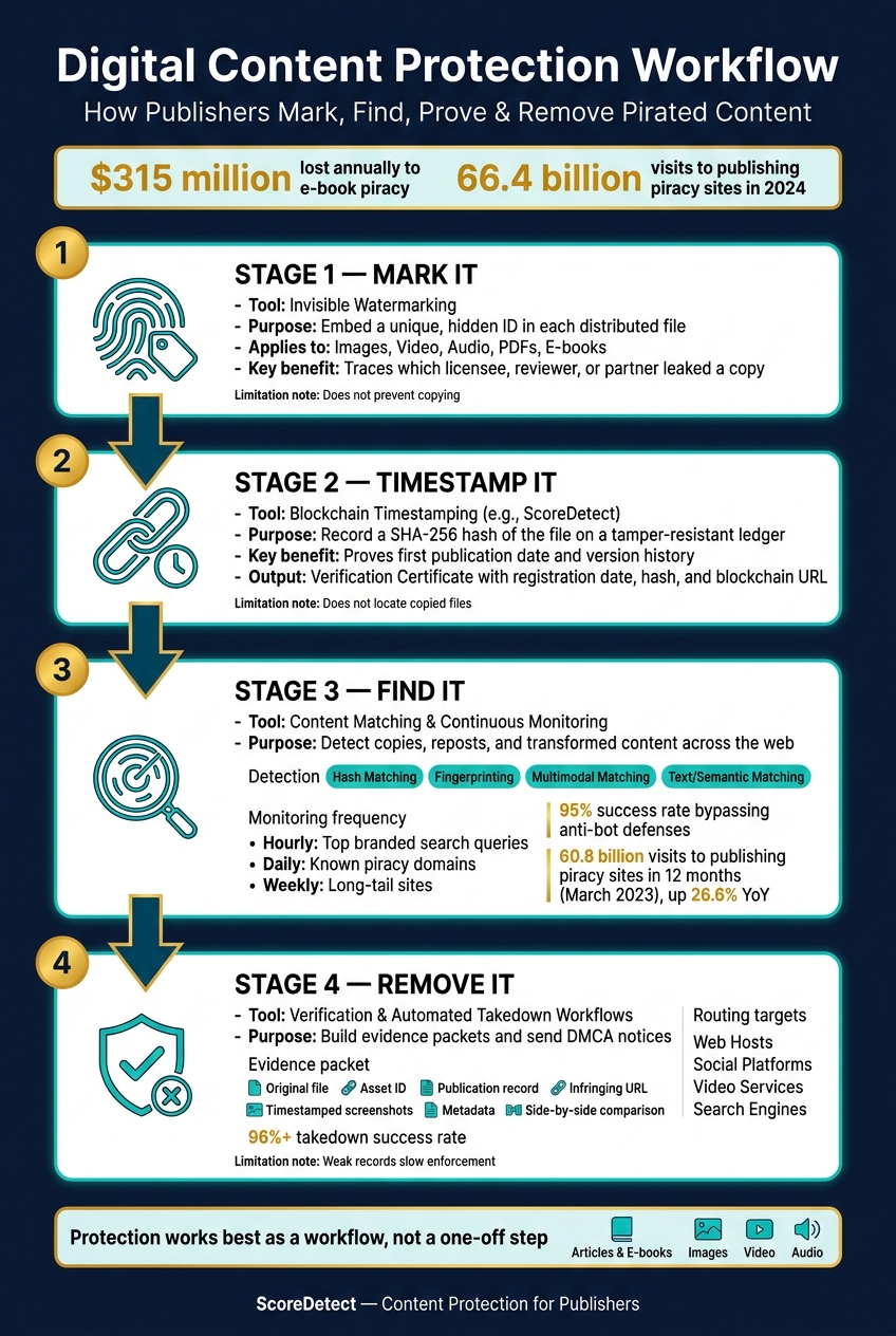 Digital Content Protection Workflow: Mark, Find, Prove & Remove