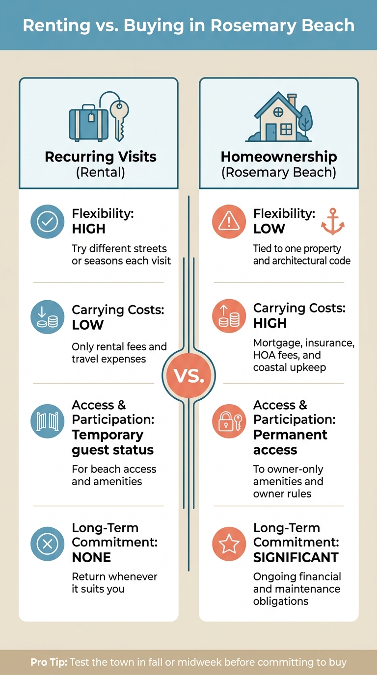 Renting vs. Buying in Rosemary Beach: Key Factors Compared