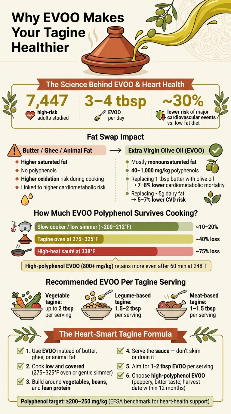 EVOO Tagine vs. Saturated Fat Tagine: Health Benefits Compared