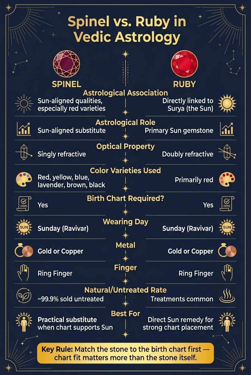 Spinel vs. Ruby in Vedic Astrology: Side-by-Side Guide
