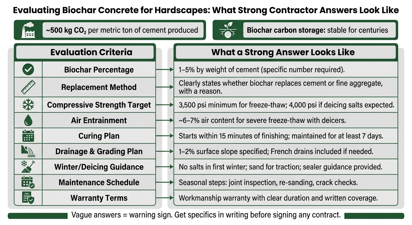 Biochar Concrete vs. Standard Concrete: Key Specs for Hardscapes