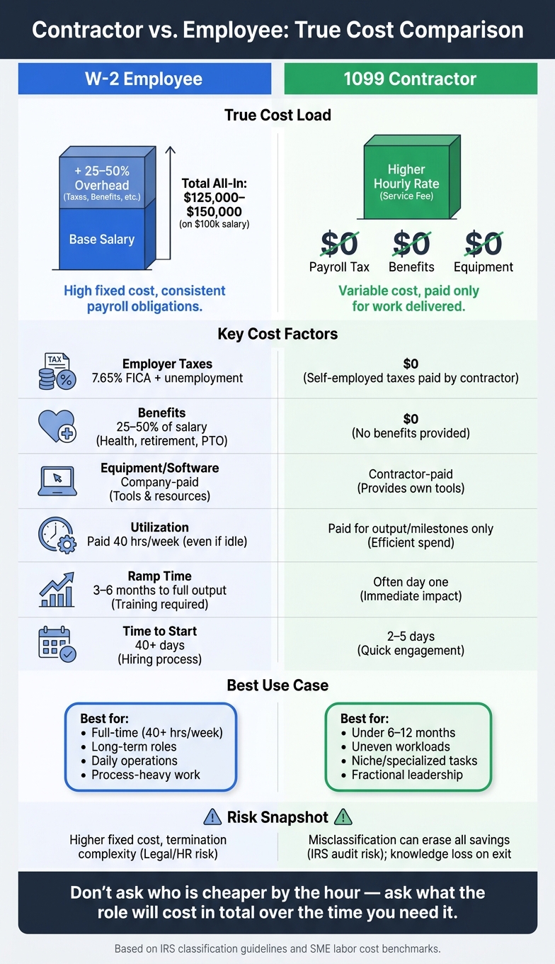 Contractor vs Employee: True Cost Comparison Guide
