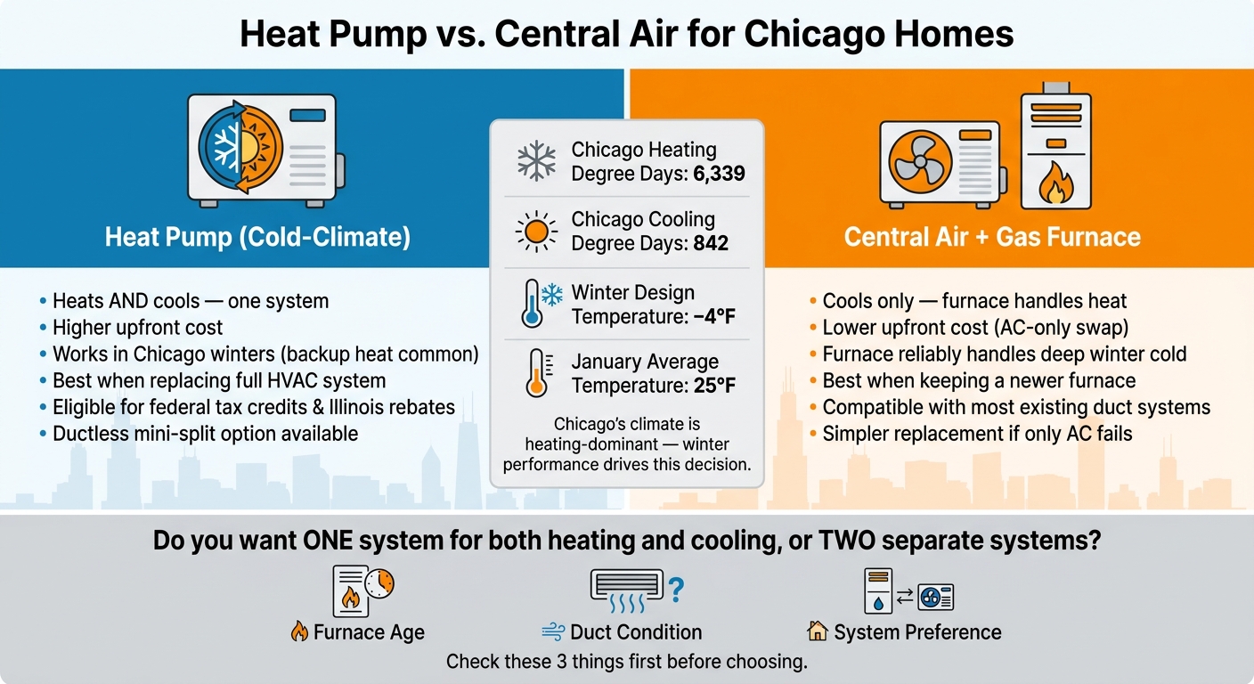 Heat Pump vs. Central Air for Chicago Homes: Side-by-Side Comparison