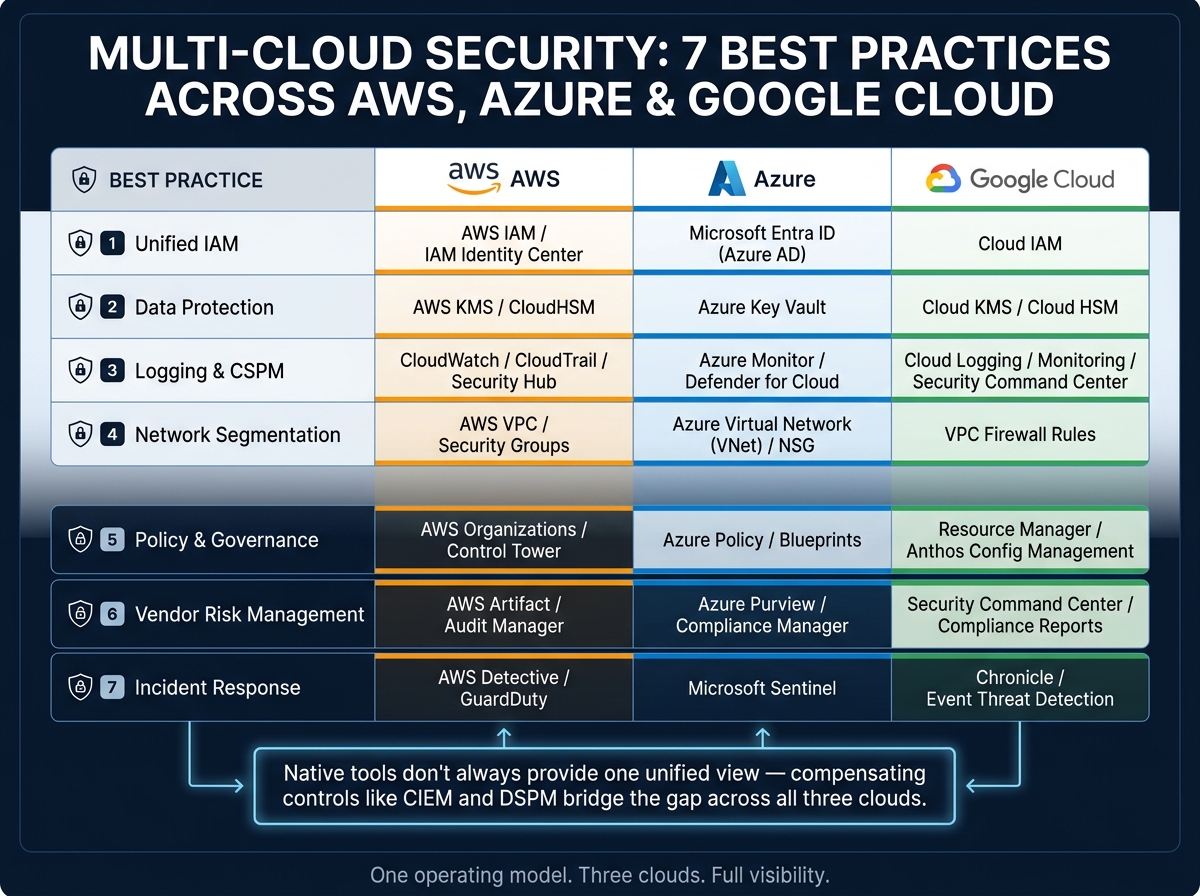 Multi-Cloud Security: 7 Best Practices Across AWS, Azure & Google Cloud