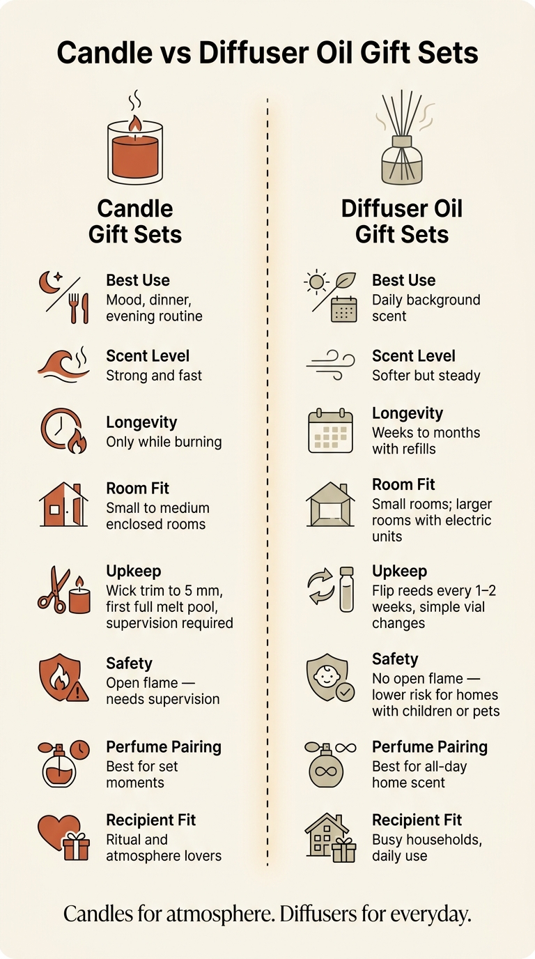 Candle vs Diffuser Oil Gift Sets: Side-by-Side Comparison